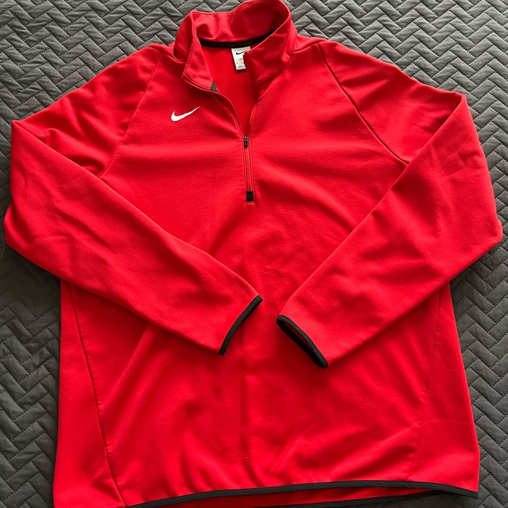 Nike Men's Red Performance Quarter Zip Jacket